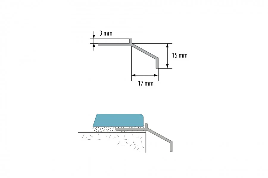 Balkonowy profil okapowy aluminium malowane 2m Szary - Image 2