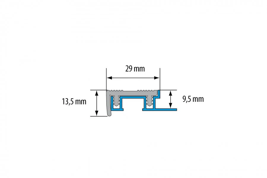 Baza do profilu schodowego PODKŁAD aluminium naturalne 25mm 2,5m Srebrna