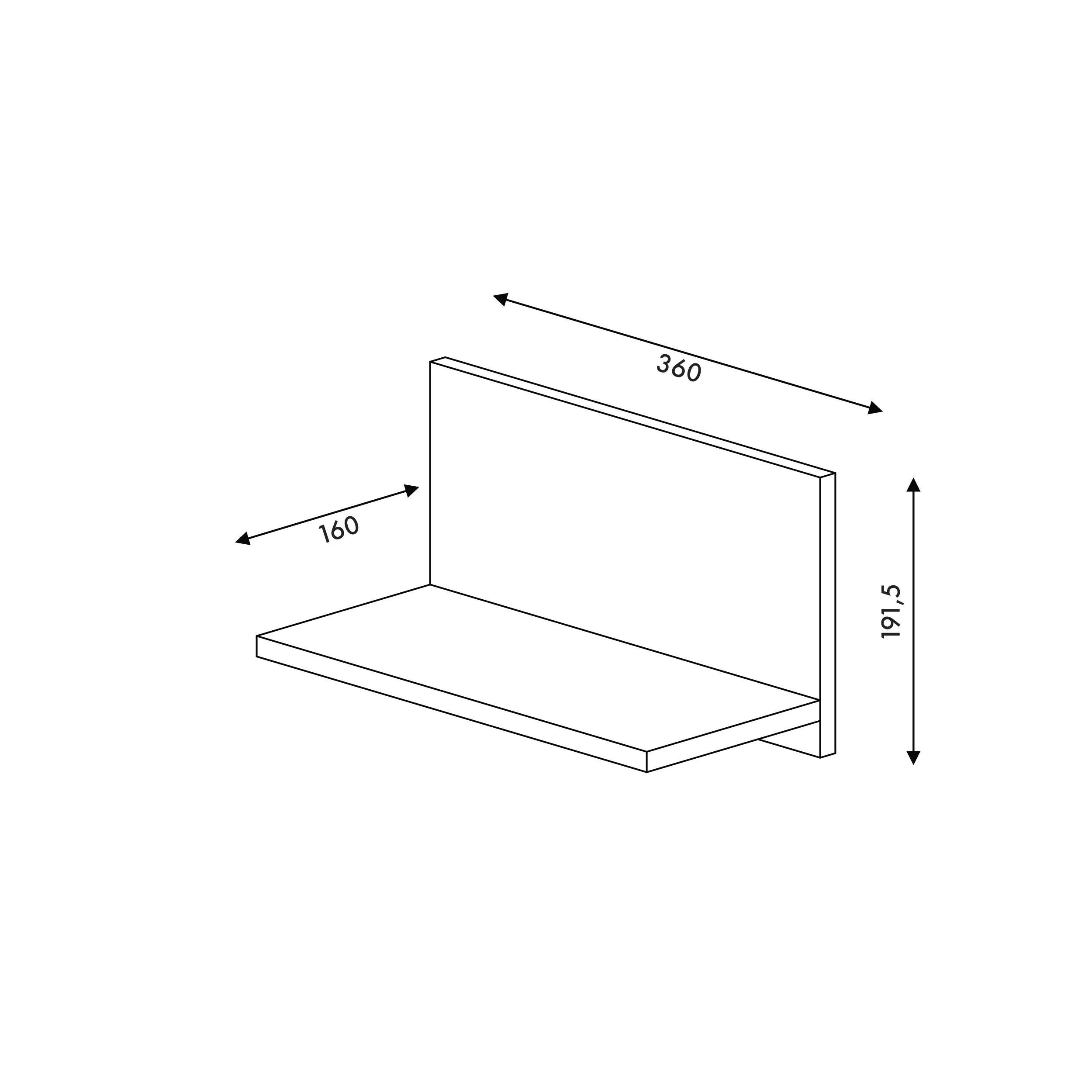 CLICKform półka 360mm MURSO Czarny RAL9005 Mat - Image 3