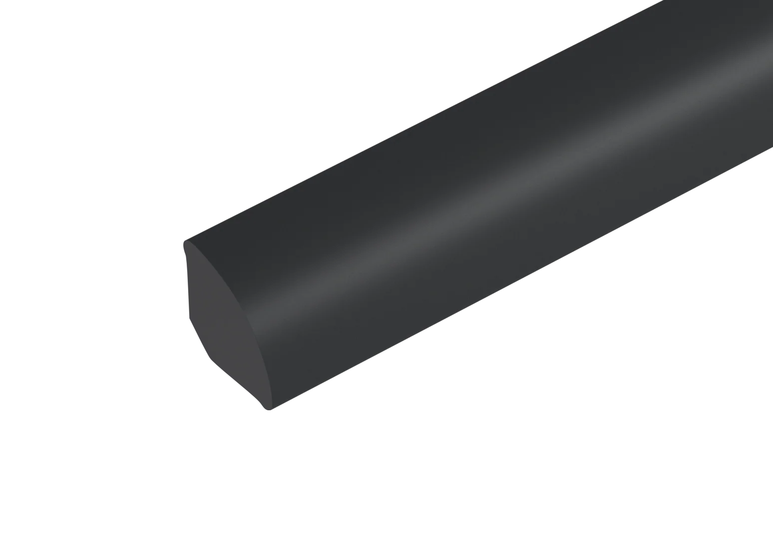 Ćwierćwałek PVC 18mm Cezar Czarny RAL9005 mat 2,5m