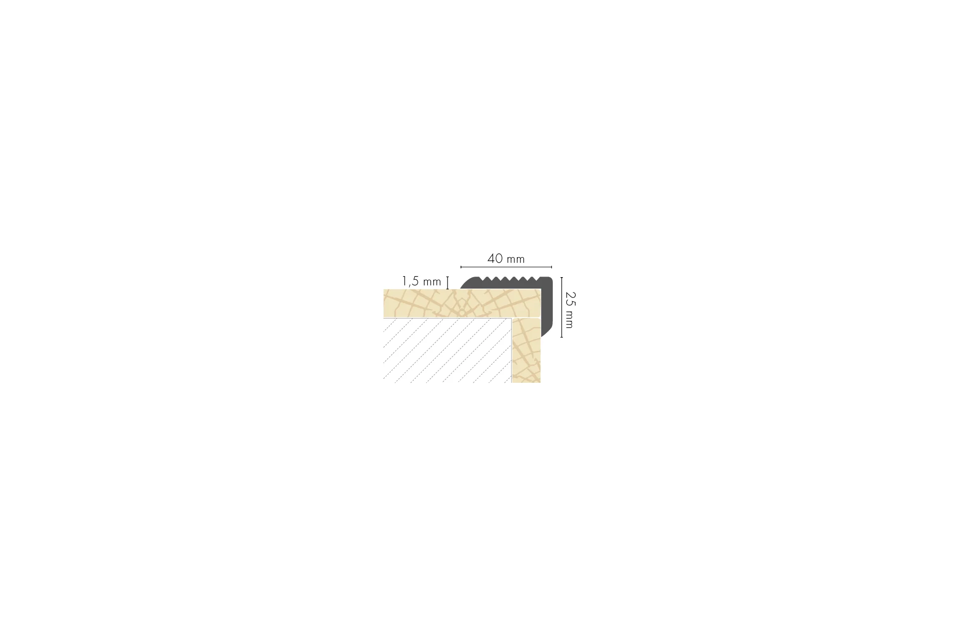 Kątownik aluminiowy schodowy 40x25x1,5mm Cezar Naturalny 2m - Image 2