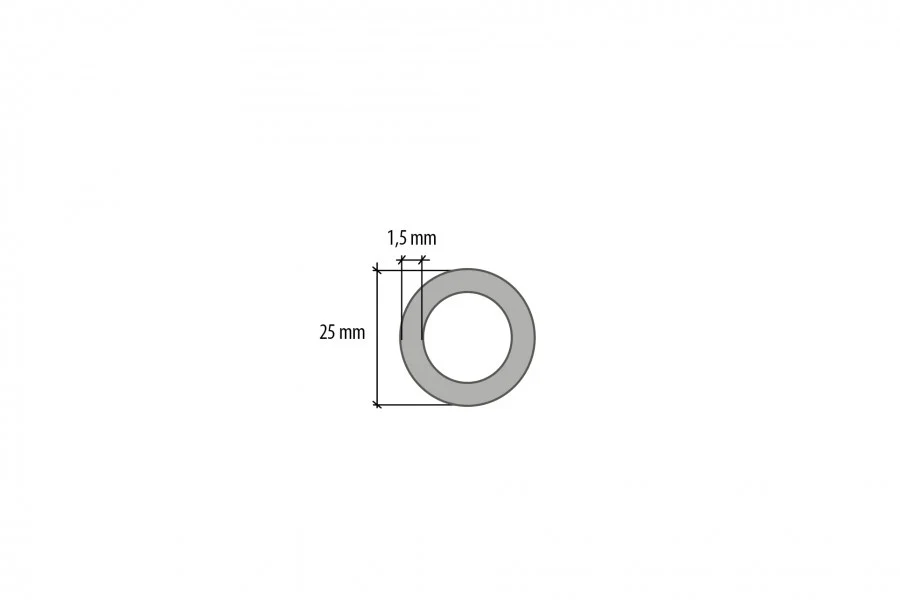 Kształtownik AL rura okrągła 25x1,5mm L= 1,00m Srebrny - Image 2