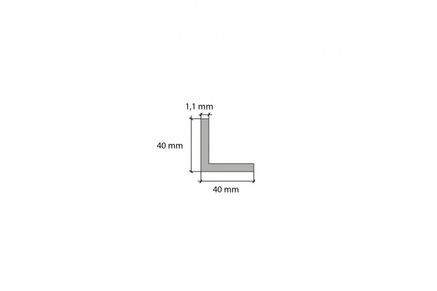 Kształtownik PVC kątownik 40x40x1,1mm L= 2,48m Antracyt RAL7016 - Image 3