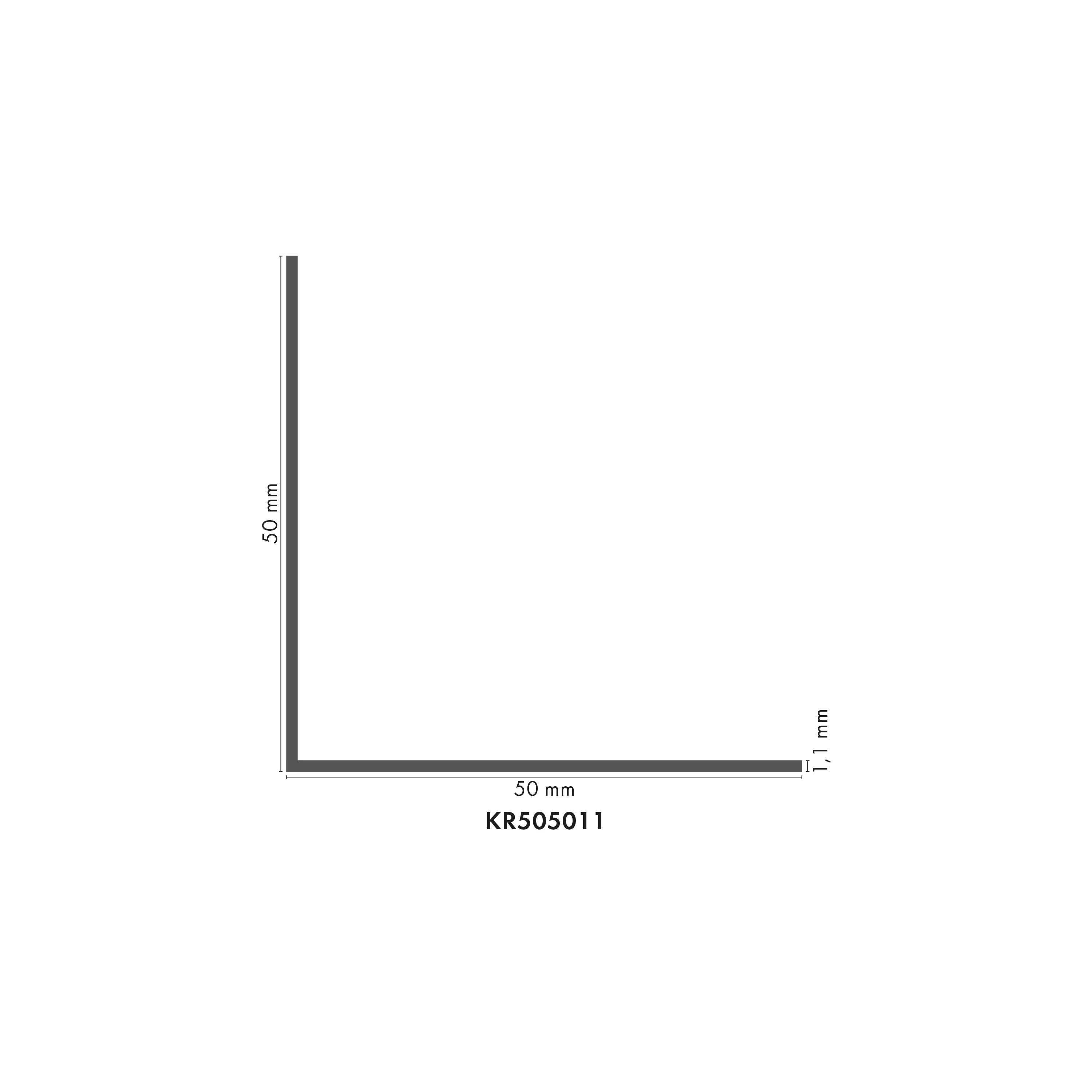 Kątownik PVC 50x50x1,1mm Cezar Czarny RAL9005 Mat 1m - Image 2