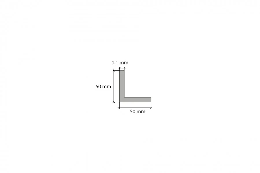 Kształtownik PVC kątownik 50x50x1,1mm L= 2,00m Szary Jasny - Image 2