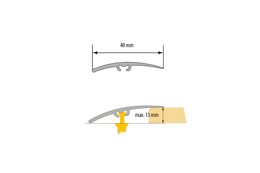 Kształtownik PVC wcisk szeroki 40mm 5w1 klejony L= 0,93m Dąb Wiejski - Image 2