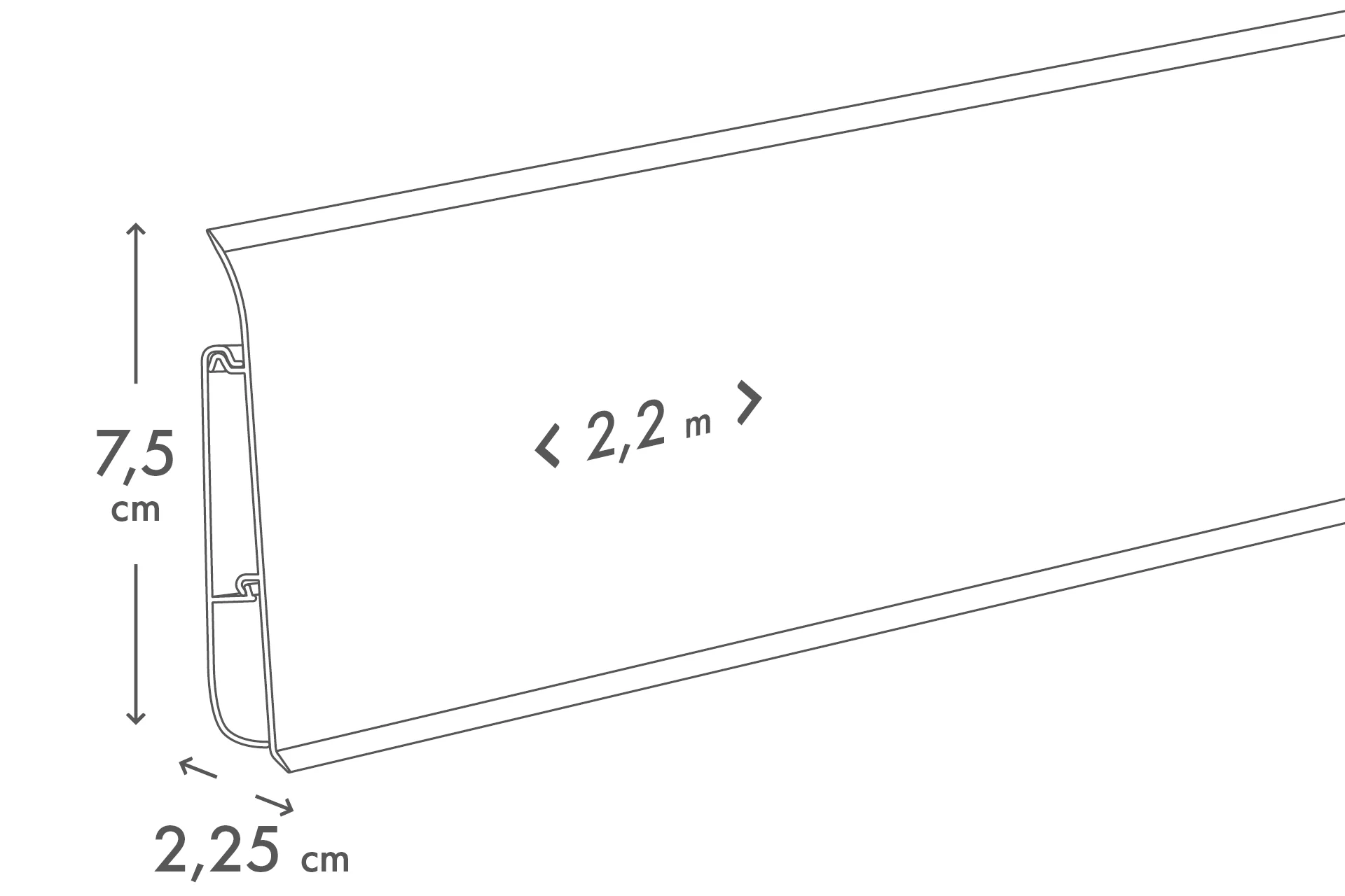 Łącznik do listwy przypodłogowej Softline 22,5x75mm Cezar 1kpl=2szt Cezar Dąb Aspen mat - Image 3