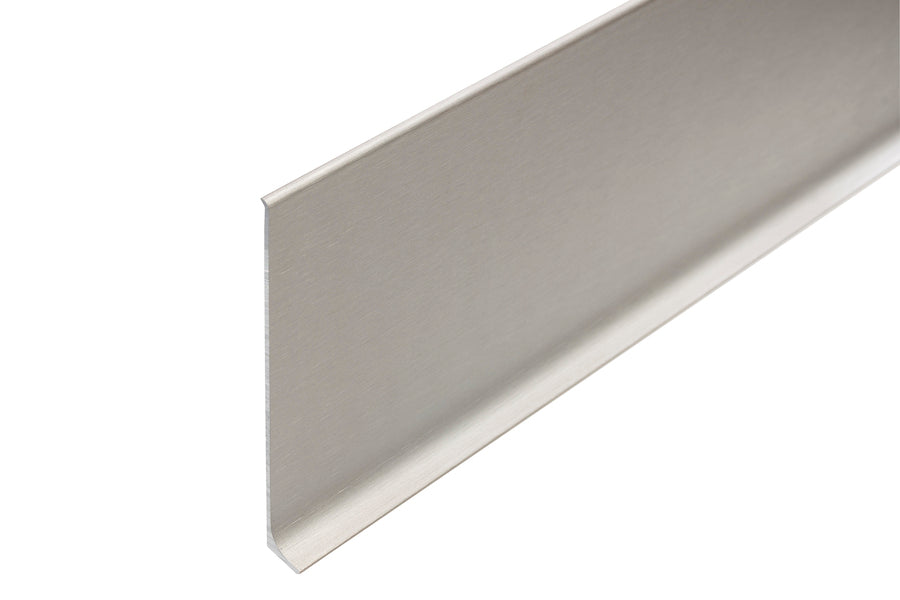 Listwa przypodłogowa aluminiowa 100mm Cezar Platyna El-Poler Szczotkowany Połysk 2,50m