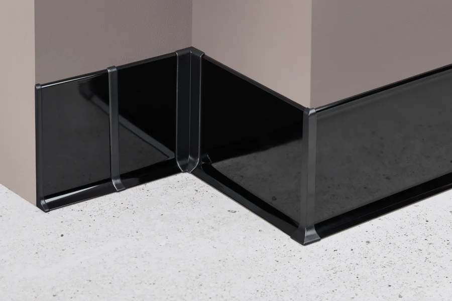 Listwa przypodłogowa aluminiowa 100mm Cezar Platyna El-Poler Szczotkowany Połysk 2,50m - Image 3