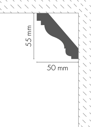 Listwa gzymsowa gładka LGG-16 Cezar Biała 2,44m - Image 2
