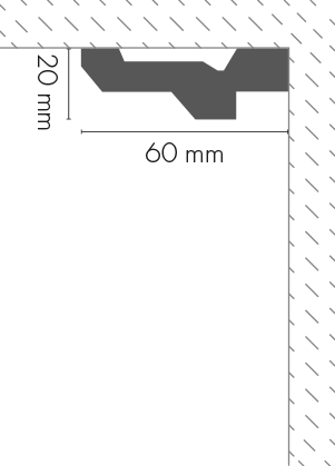 Listwa gzymsowa gładka LGG-23 Cezar Biała 2,44m - Image 2