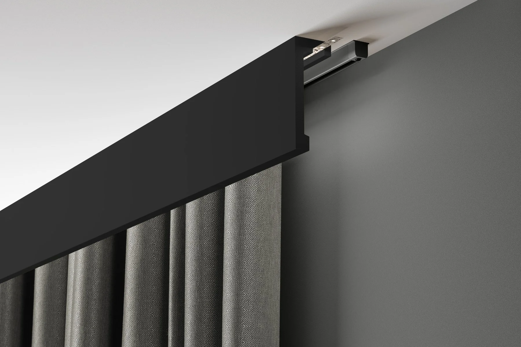 Listwa karniszowa 120x43,5mm [Light Blocker] Creativa by Cezar Czarny RAL9005 mat 3m - Image 3