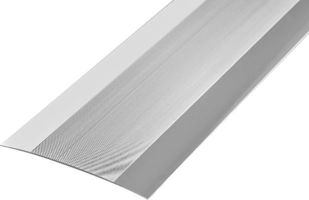 Profil progowy aluminiowy owalny z ryflem 100mm Cezar Srebrny Mat 0,93m