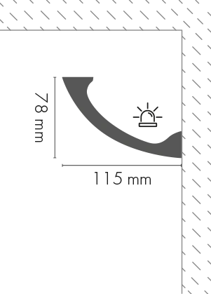 Listwa ozdobna LOC-07 Cezar Biały Mat 2,44m - Image 2