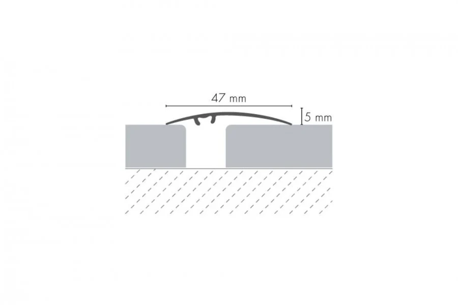 Profil progowy aluminiowy 47mm 5w1 Cezar Dąb Jasny Mat 0,93m - Image 2
