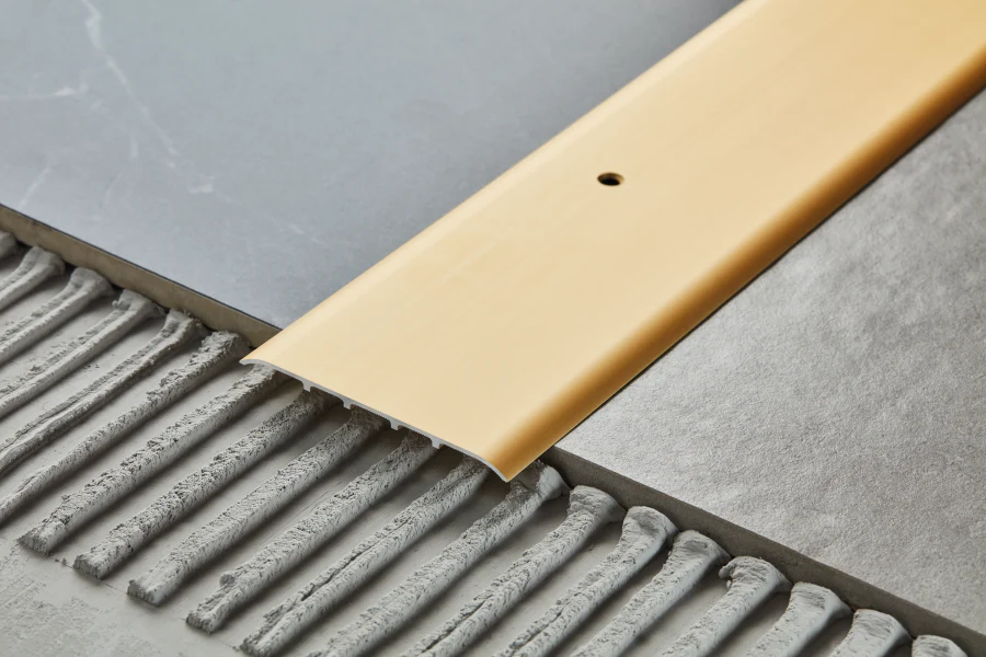 Profil progowy płaski aluminiowy 80mm Cezar Złoty Mat 1m - Image 3