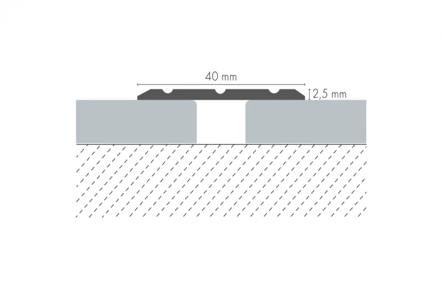 Profil progowy płaski aluminiowy 40mm Cezar Szampan Mat 1m - Image 2