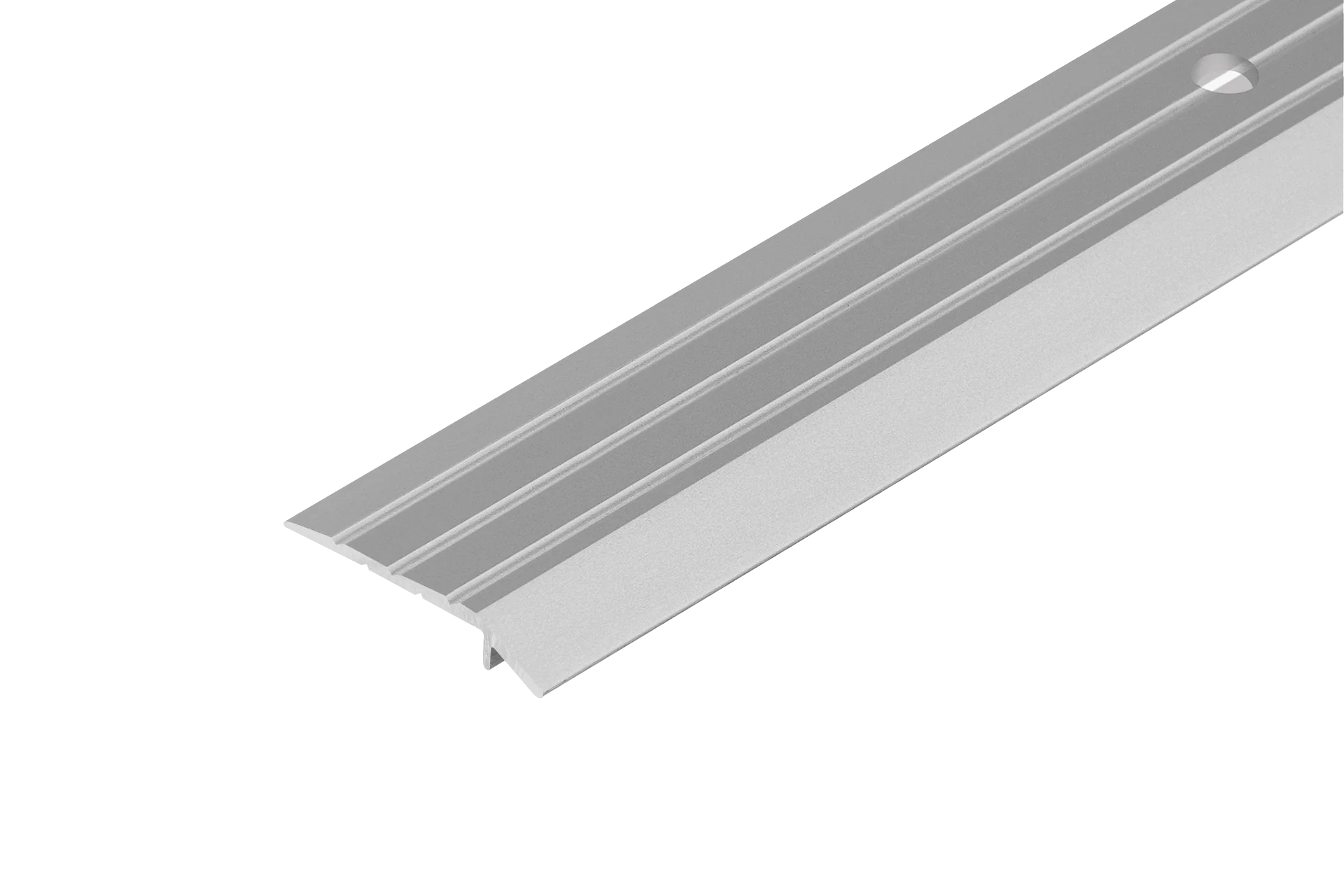 Profil progowy skośny aluminiowy 30x5mm Cezar Srebrny Mat 2,50m
