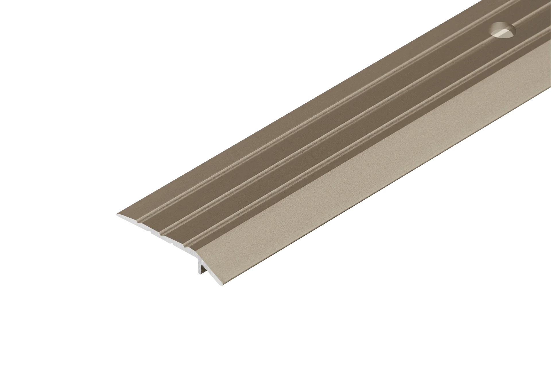 Profil progowy skośny aluminiowy 30x5mm Cezar Szampan Mat 0,90m