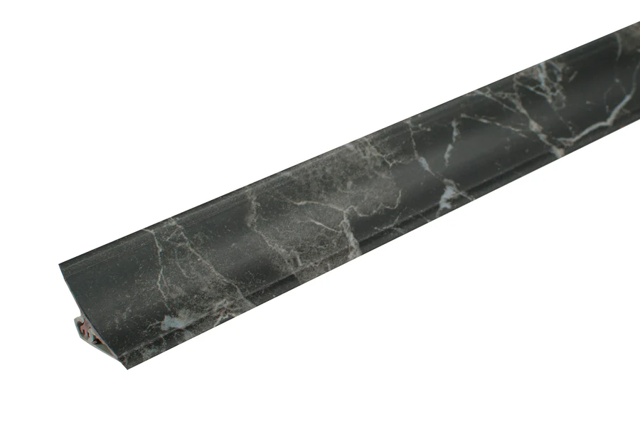 Listwa przyblatowa wklęsła szeroka BL 33mm PVC 3m Marmur Eramosa Czarny