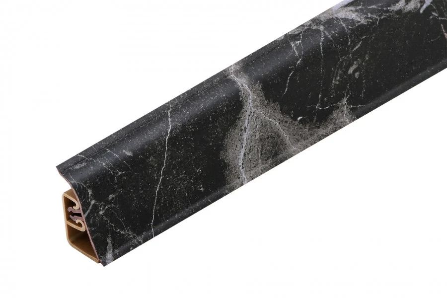 Listwa przyblatowa wypukła szeroka BL 44mm PVC 3m Marmur Eramosa Czarny