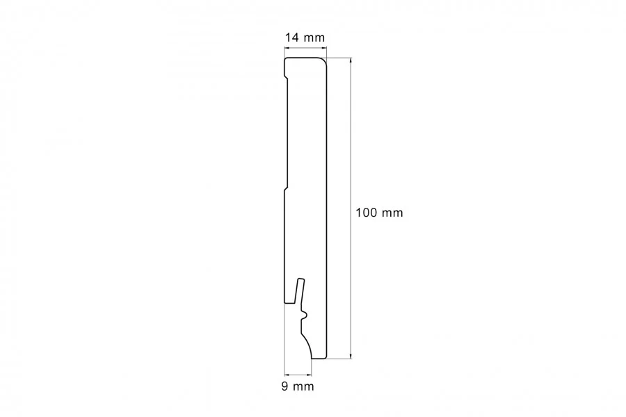 Listwa przypodłogowa LPC-52 100x14mm Cezar Biały Mat 2,44m - Image 2