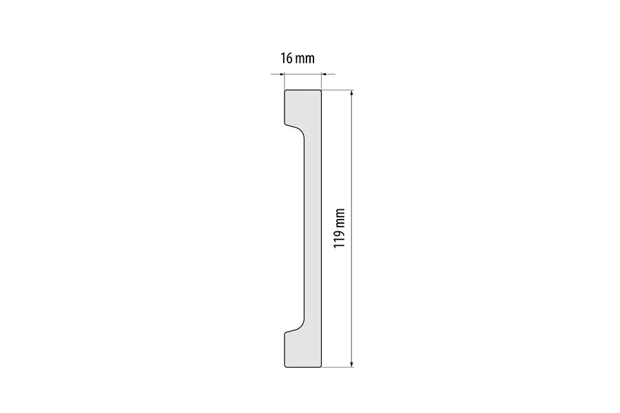Listwa przypodłogowa LPC-31 119x16mm Cezar Biały Mat 2,44m - Image 2