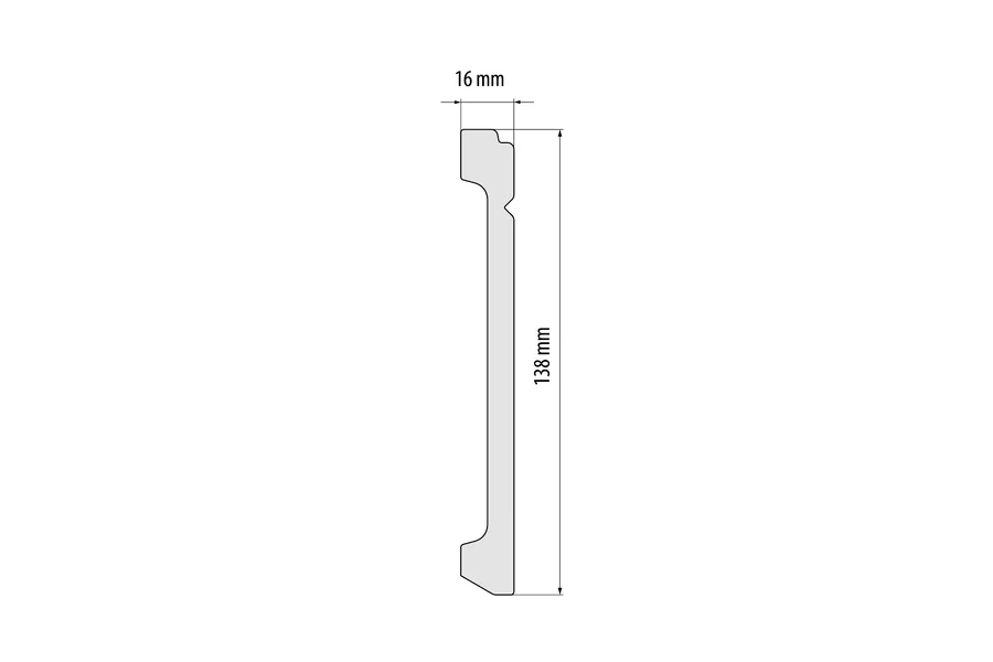Listwa przypodłogowa LPC-30 138x16mm Cezar Biały RAL9003 Połysk 2,44m - Image 2