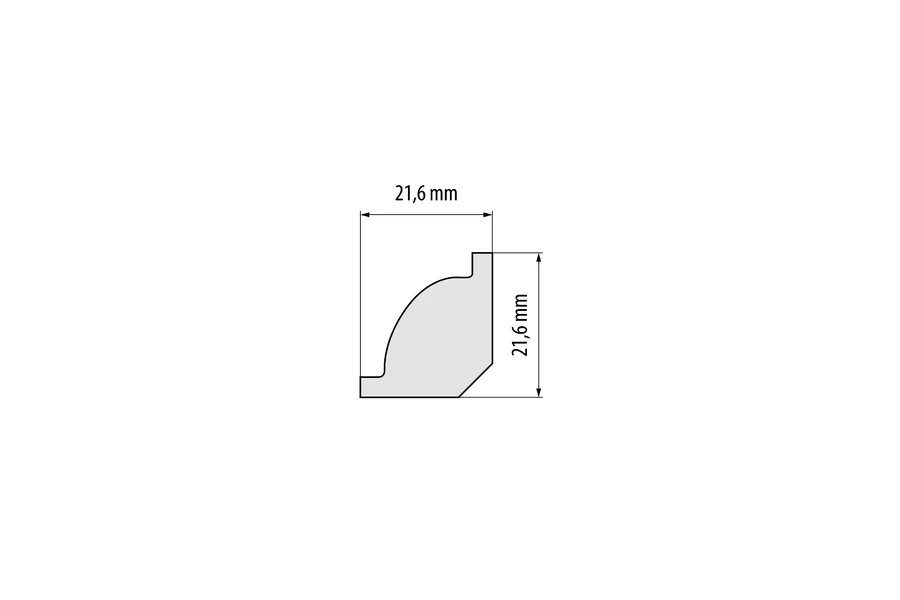 Listwa przypodłogowa LPC-01 21,6x21,6mm Cezar Biały RAL9003 Połysk 2,44m - Image 2