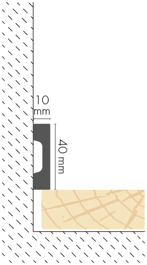 Listwa przypodłogowa LPC-36 40x10mm Cezar Biały Mat 2,44m - Image 2