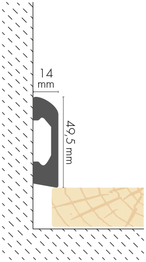 Listwa przypodłogowa LPC-04 49,5x14mm Cezar Biały RAL9003 Połysk 2,44m - Image 2