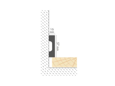 Listwa przypodłogowa LPC-27 57x16mm Cezar Biały Mat 2,44m - Image 2