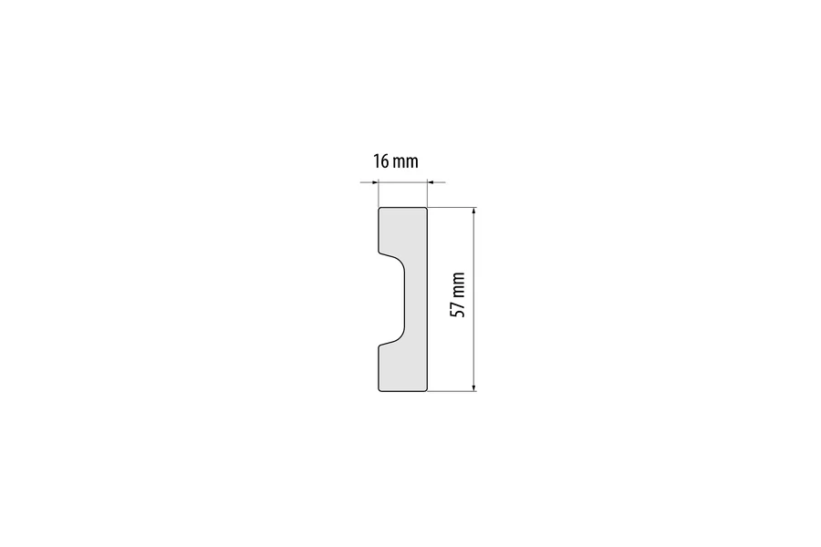 Listwa przypodłogowa LPC-27 57x16mm Cezar Biały RAL9003 Połysk 2,44m - Image 2
