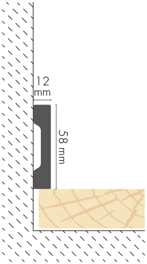 Listwa przypodłogowa LPC-32 58x12mm Cezar Biały Mat 2,44m - Image 2