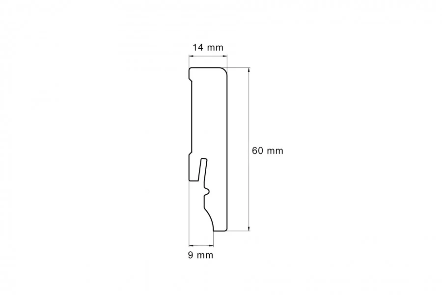 Listwa przypodłogowa LPC-50 60x14mm Cezar Biały RAL9003 Połysk 2,44m - Image 2