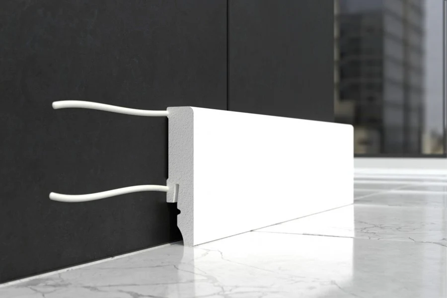 Listwa przypodłogowa LPC-50 60x14mm Cezar Biały RAL9003 Połysk 2,44m - Image 3