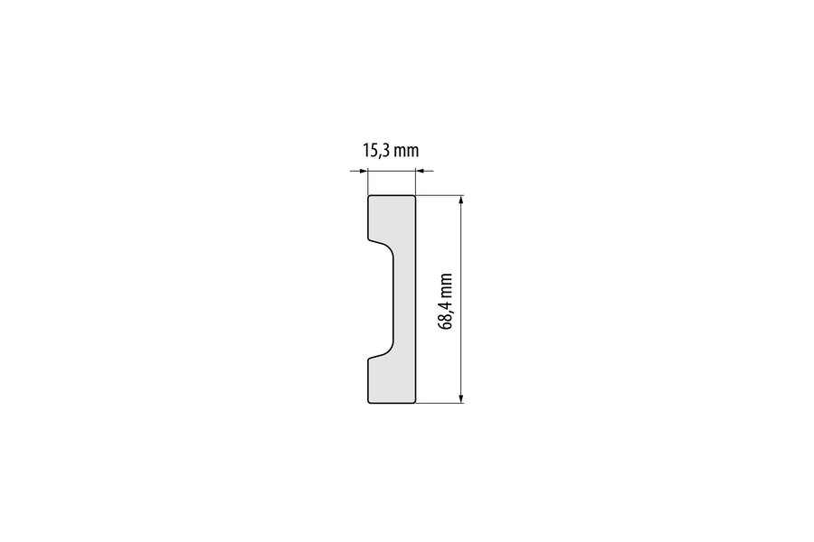 Listwa przypodłogowa LPC-23 68,4x15,3mm Cezar Biały RAL9003 Połysk 2,44m - Image 2