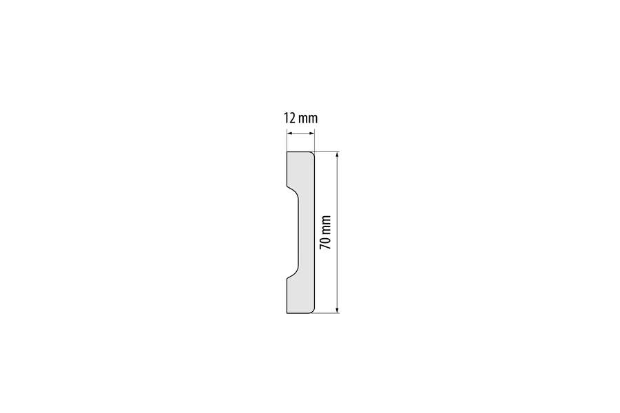 Listwa przypodłogowa LPC-37 70x12mm Cezar Biały RAL9003 Połysk 2,44m - Image 2