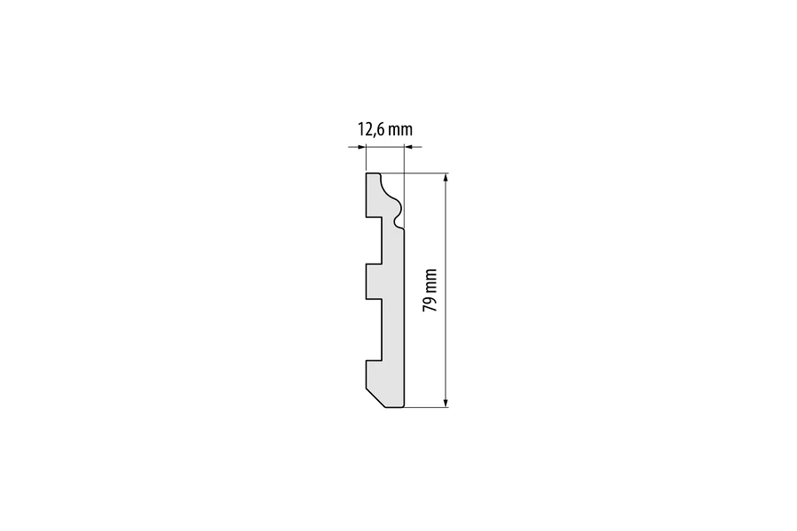 Listwa przypodłogowa LPC-07 79x12,9mm Cezar Biały RAL9003 Połysk 2,44m - Image 2