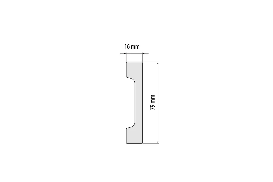 Listwa przypodłogowa LPC-28 79x16mm Cezar Biały Mat 2,44m - Image 2