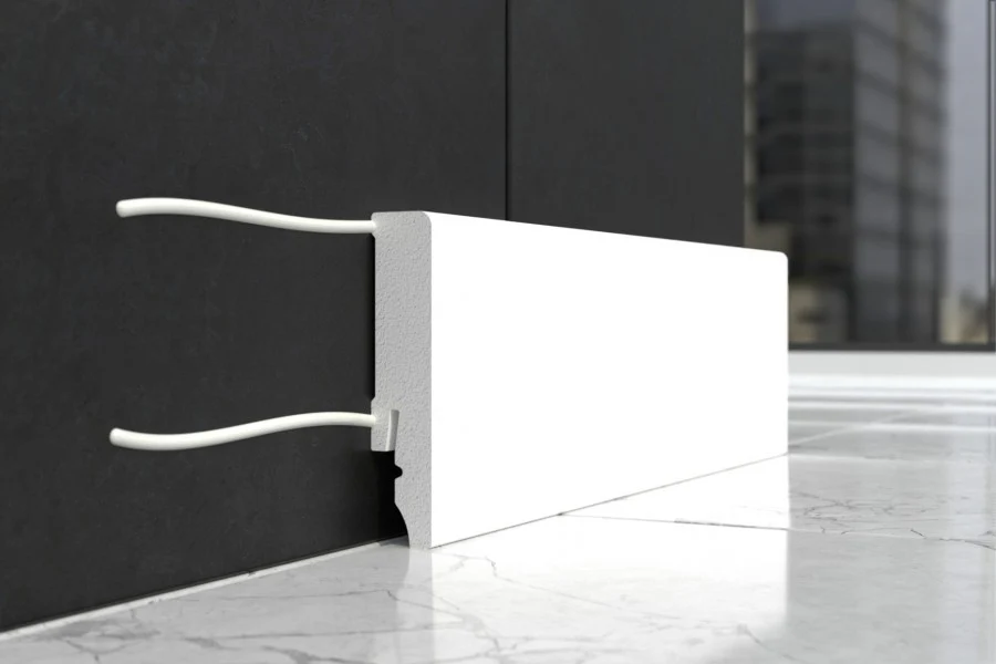 Listwa przypodłogowa LPC-51 80x14mm Cezar Biały Mat 2,44m - Image 3