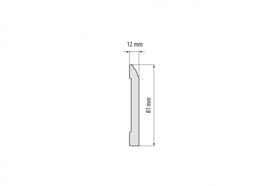 Listwa przypodłogowa LPC-15 81x12mm Cezar Biały RAL9003 Połysk 2,44m - Image 2