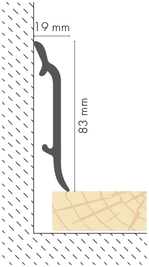 Listwa przypodłogowa LPC-16 83x19mm Cezar Biały Mat 2,44m - Image 2