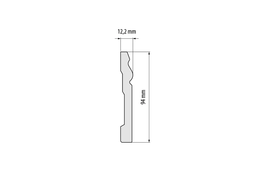 Listwa przypodłogowa LPC-08 94x12,2mm Cezar Biały RAL9003 Połysk 2,44m - Image 2