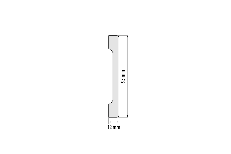 Listwa przypodłogowa LPC-38 95x12mm Cezar Biały Mat 2,44m - Image 2