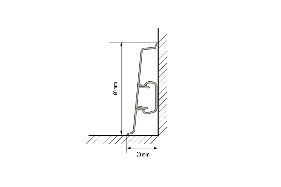 Listwa przypodłogowa CEZAR60 PVC mat 60mm 2,5m Jesion Baltimore - Image 2