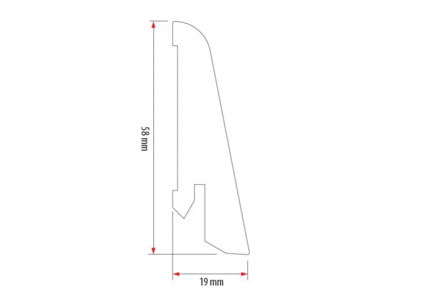 Listwa przypodłogowa MDF 58mm L= 2,40m Dąb Merbau 104896 FOAK001 - Image 2