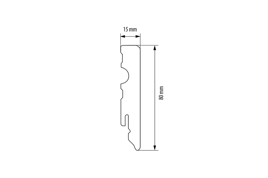 Listwa przypodłogowa MDF 80mm lakier połysk L= 2,40m Szary - Image 2