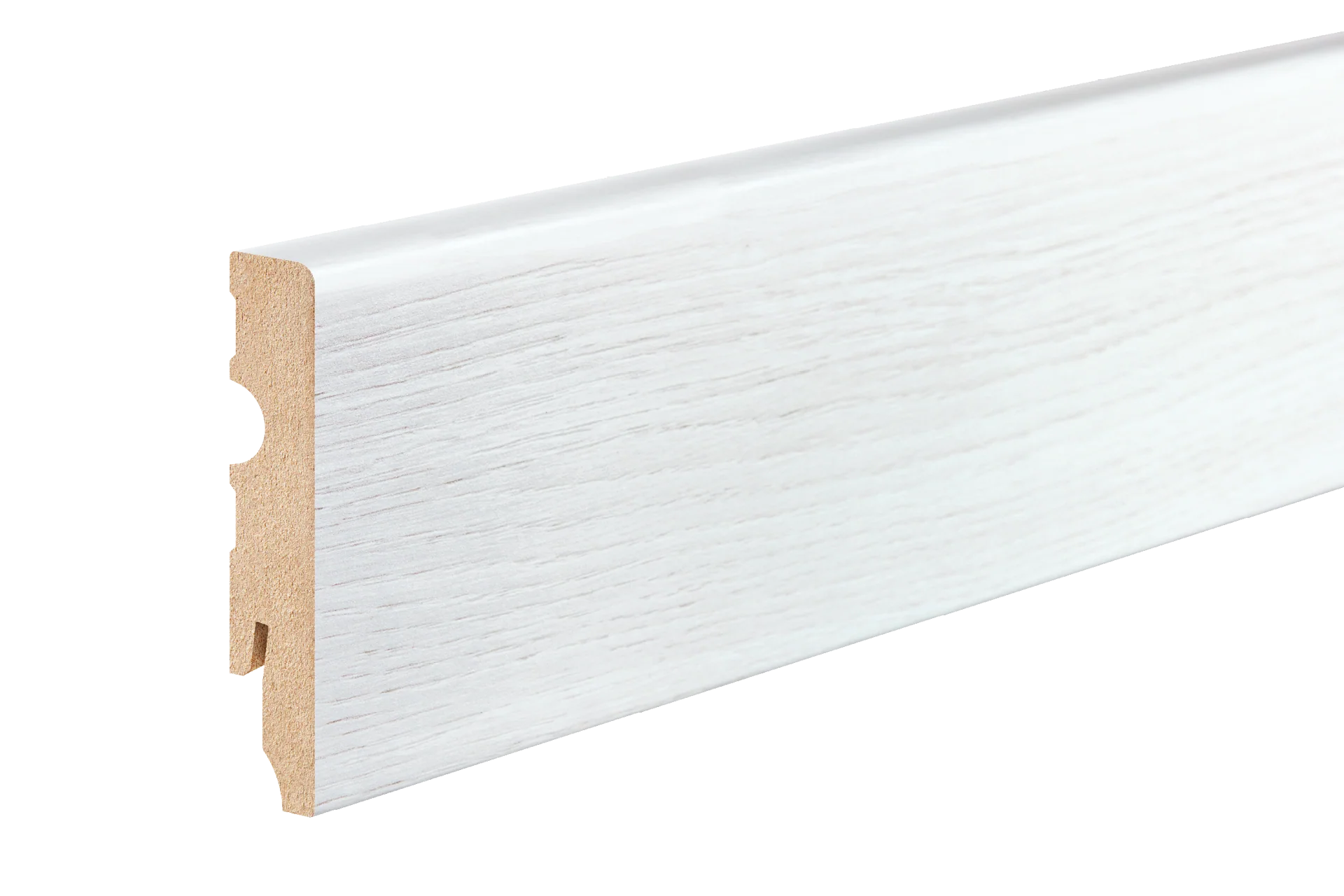 Listwa przypodłogowa MDF 80x13mm Cezar Powder Snow półmat 2,20m