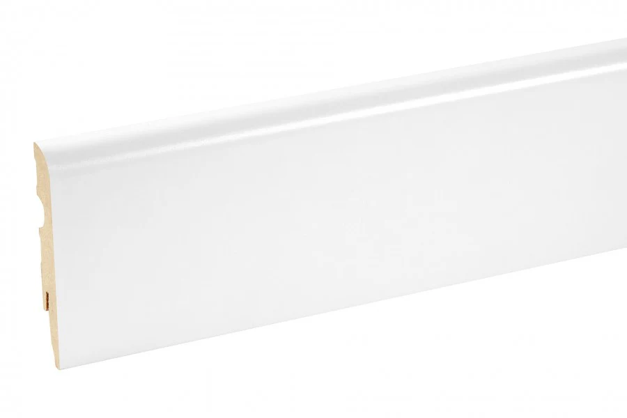 Listwa przypodłogowa zaokrąglona MDF 80x13mm Cezar Biały RAL9003 okleina półmat 2m